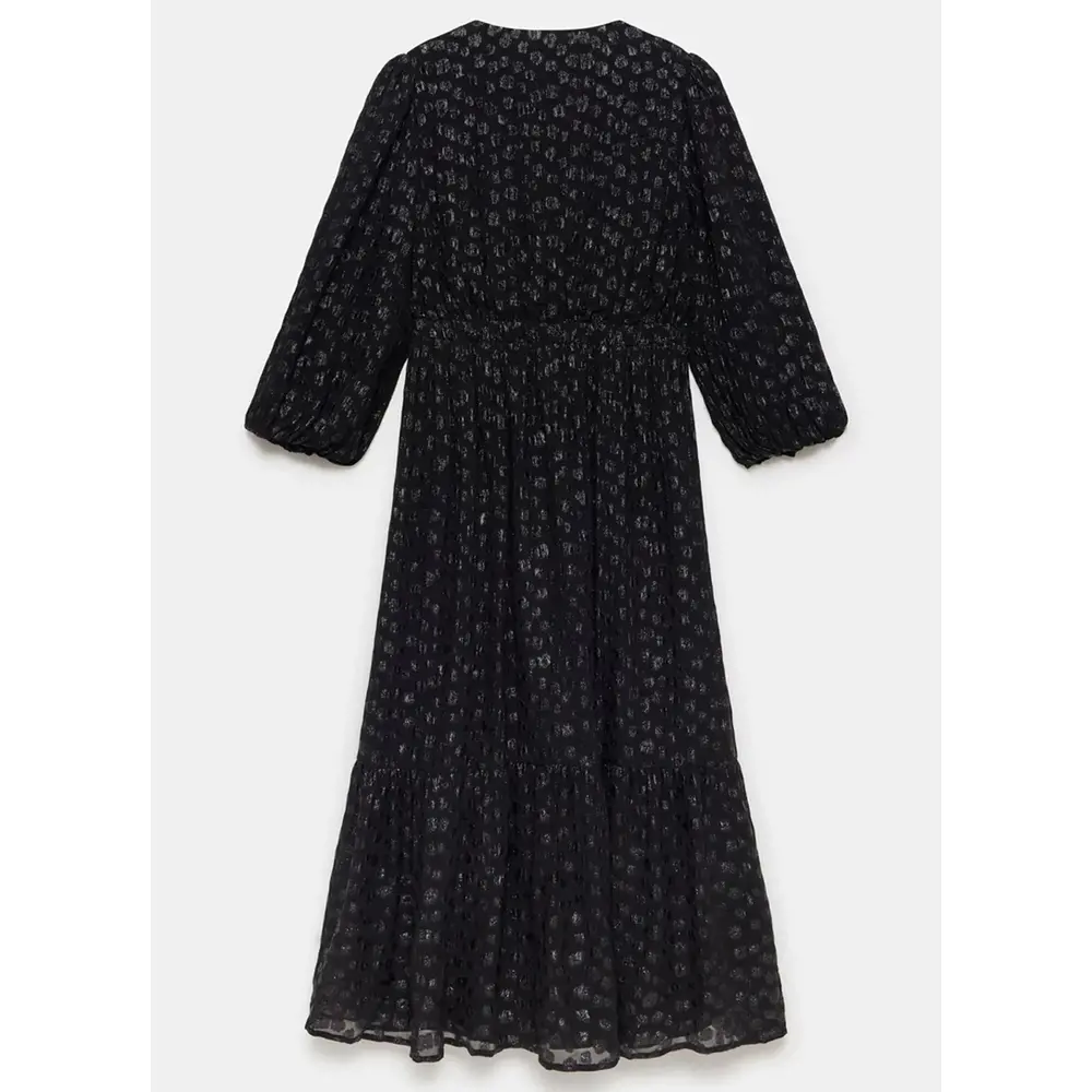 Mint Velvet Black Jacquard Maxi Dress